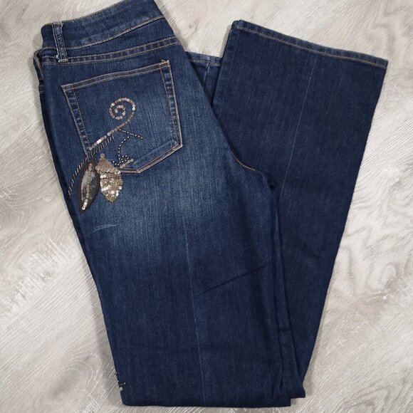 Coldwater Creek Ladies Size 6 Dark Wash with Embellishments Blue Jeans - Picture 12 of 15